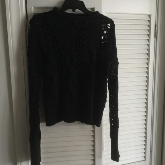 Express Black Open weave Sweater Small - Picture 2 of 3